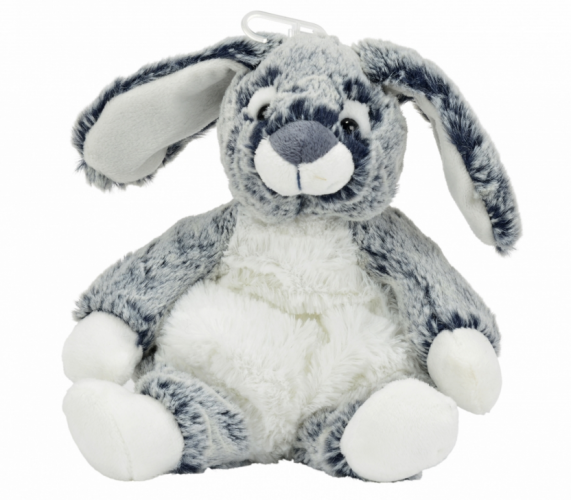 peluche lapin gris et blanc